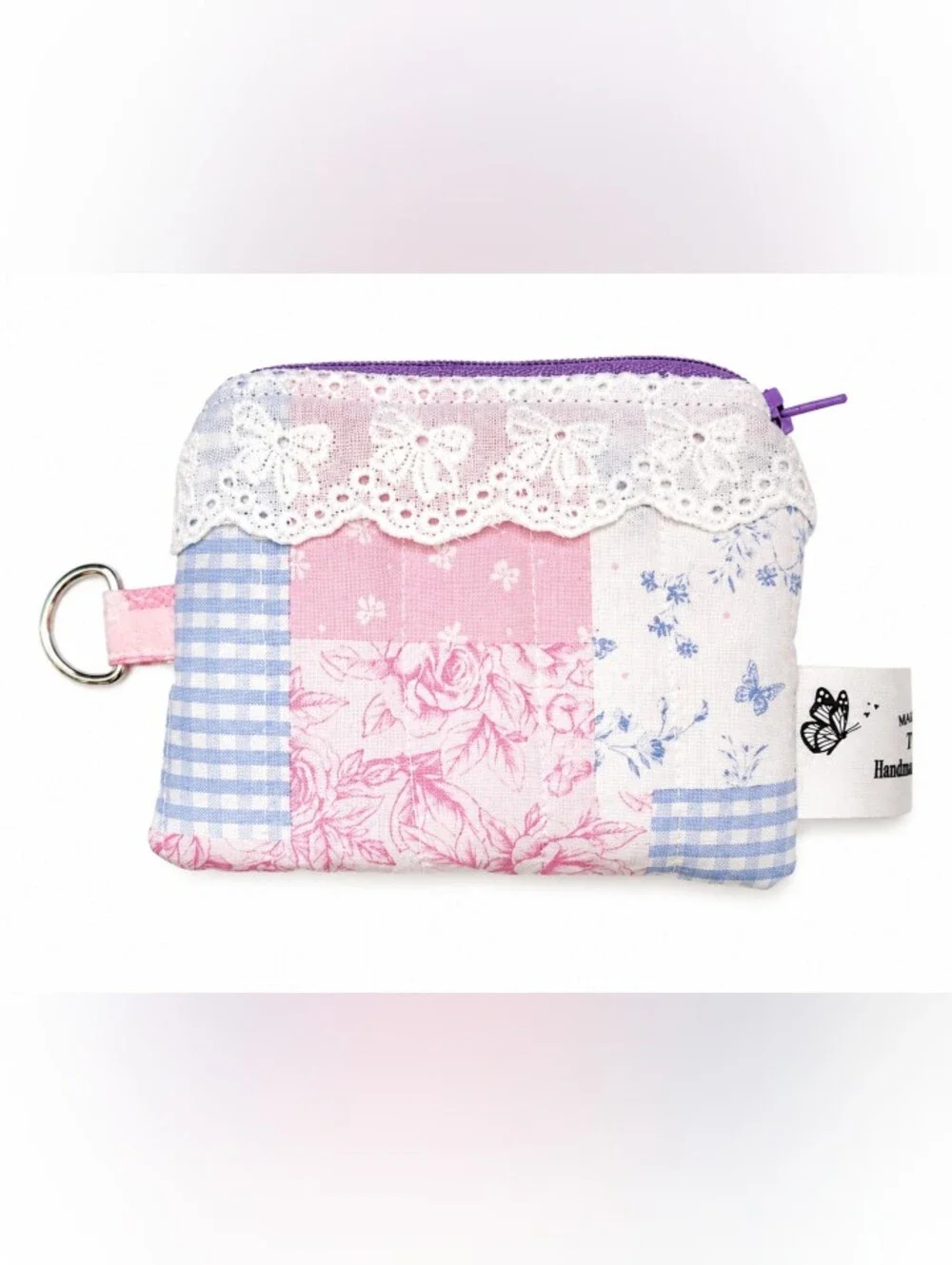 Handmade Quilted Zipper Pouch Wallet